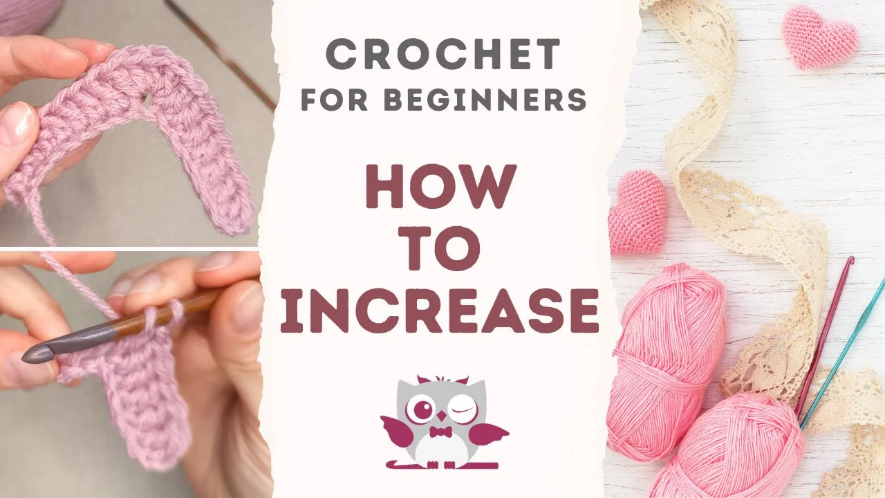 Step-by-step tutorial on increasing stitches in crochet for beginners.