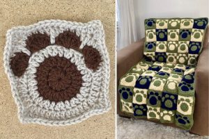 Paw Print Granny Square