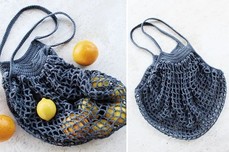 a crochet market bag