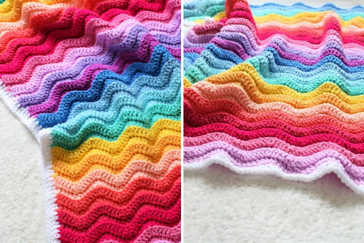 a colorful crochet baby blanket