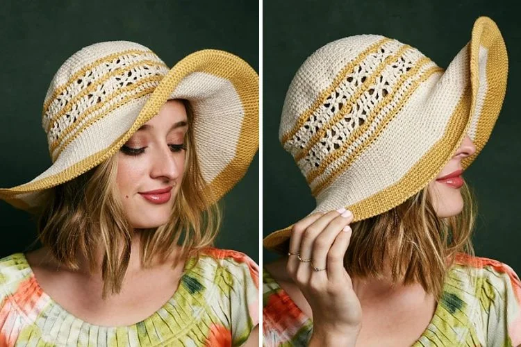 a stylish crocheted sunhat