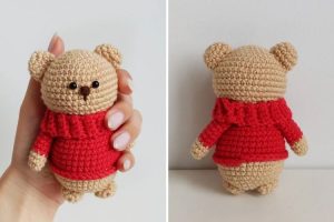 Teddy Bear In Sweater Amigurumi