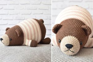 Lying Bear Amigurumi