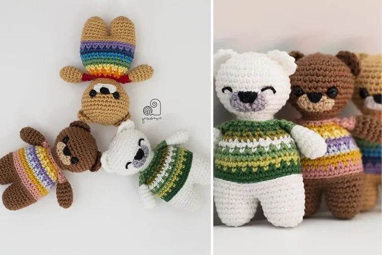 colorful crochet teddy bear amigurumi