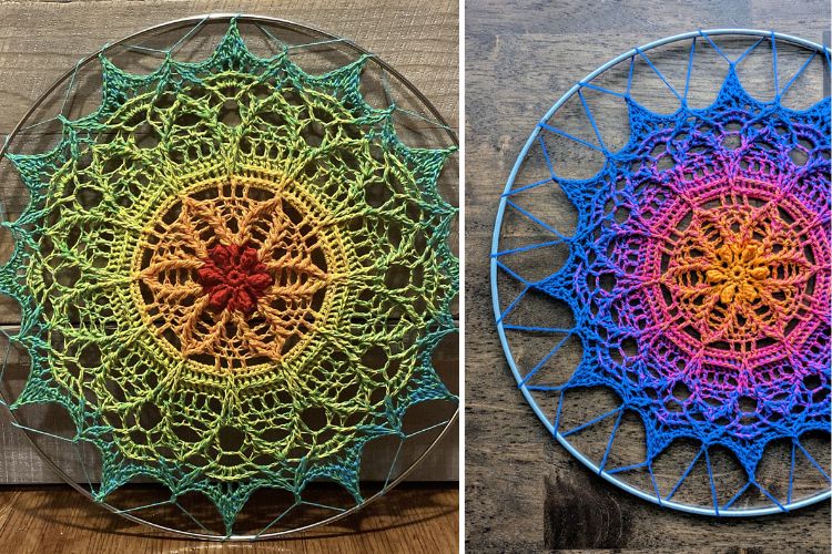 a colorful crochet mandala