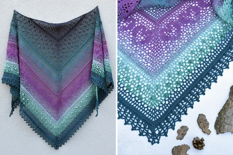 a gorgeous crochet ombre shawl