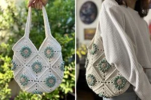 Flower Granny Square Tote Bag