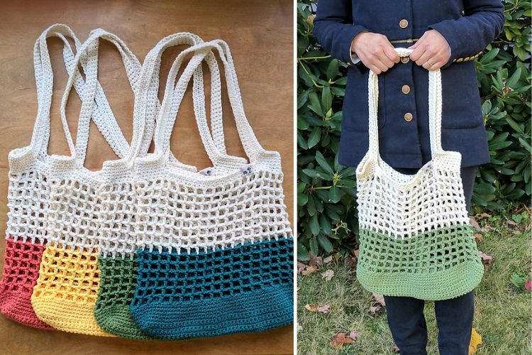 crochet mesh market bags