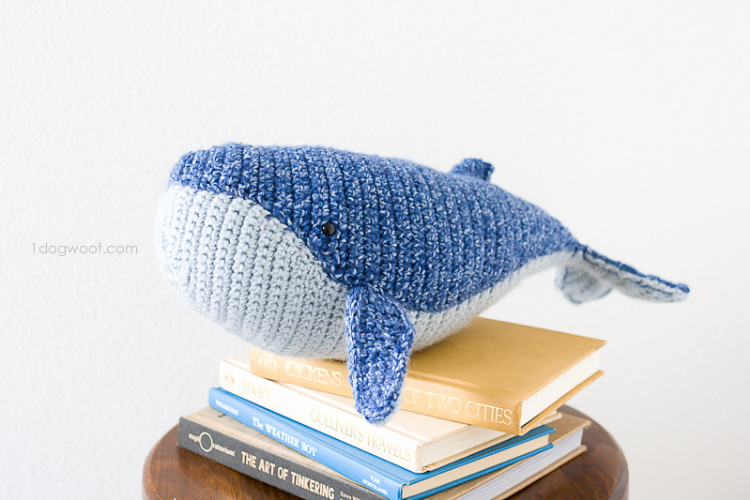 a crochet whale amigurumi