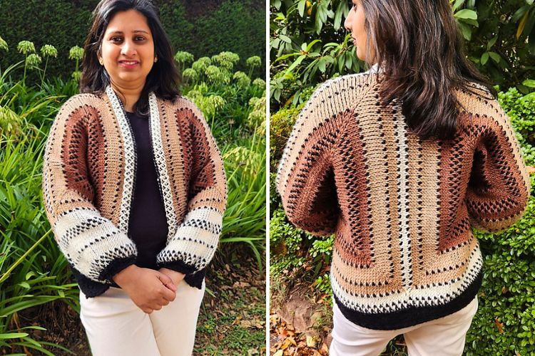 crochet hexagon cardigan