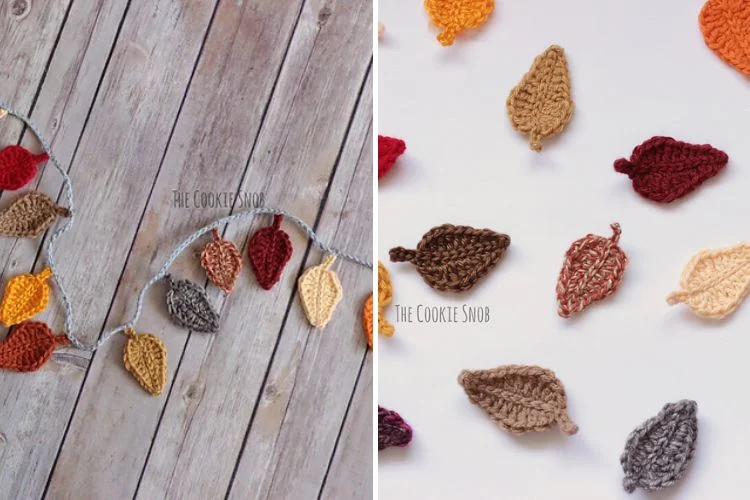 crochet leaf garland