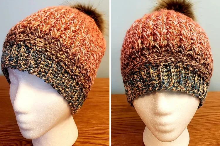 a crochet fall beanie