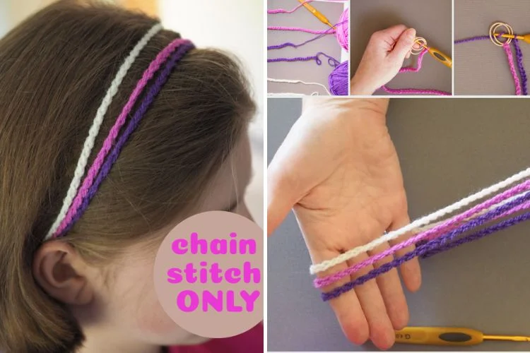 a crochet chain headband