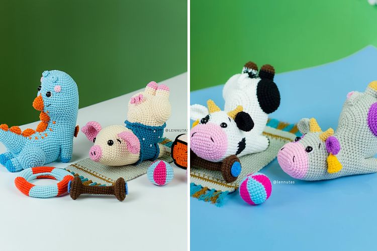 crocheted animal toys