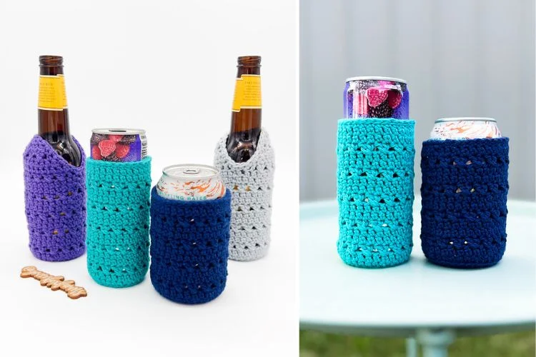 crochet can and bottle cozies