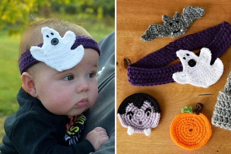 a crochet headband for halloween