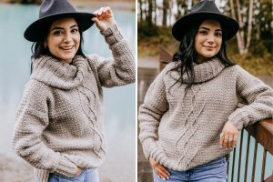 Aelia Cable Crochet Sweater