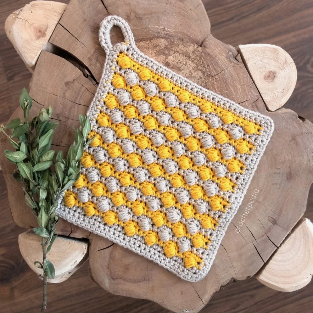 puff stitch hotpad free pattern