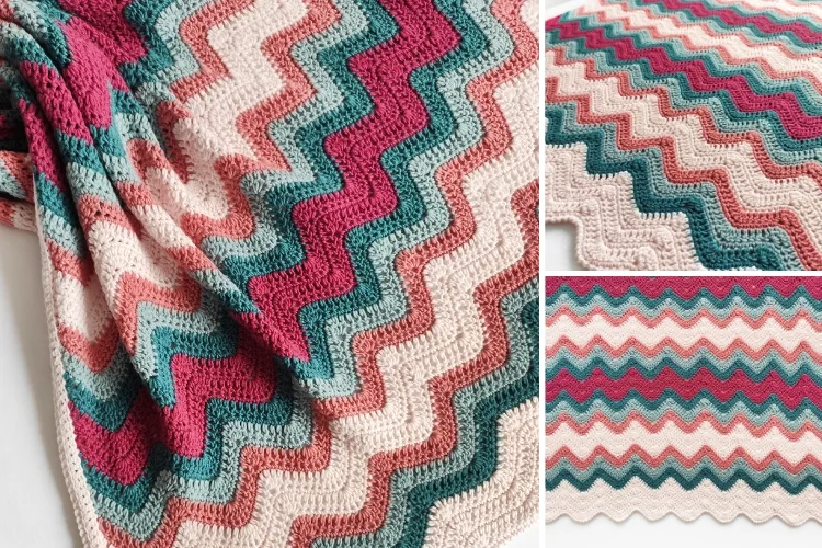 lazy wave baby blanket free crochet pattern