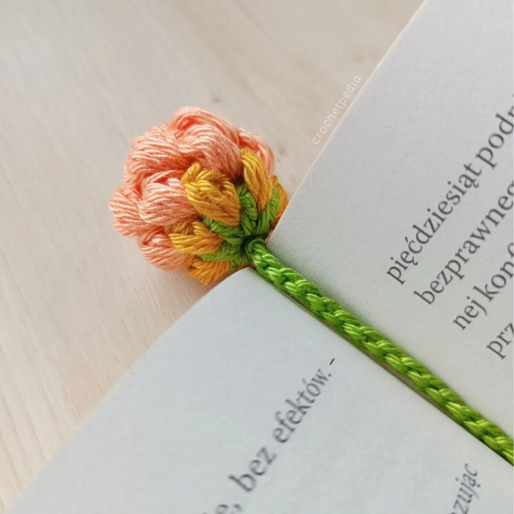 crochet flower bookmark