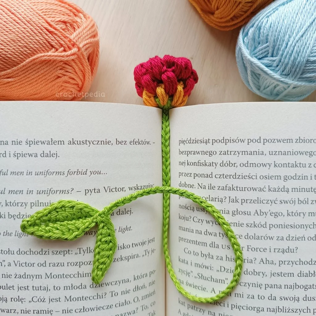 crochet flower bookmarks