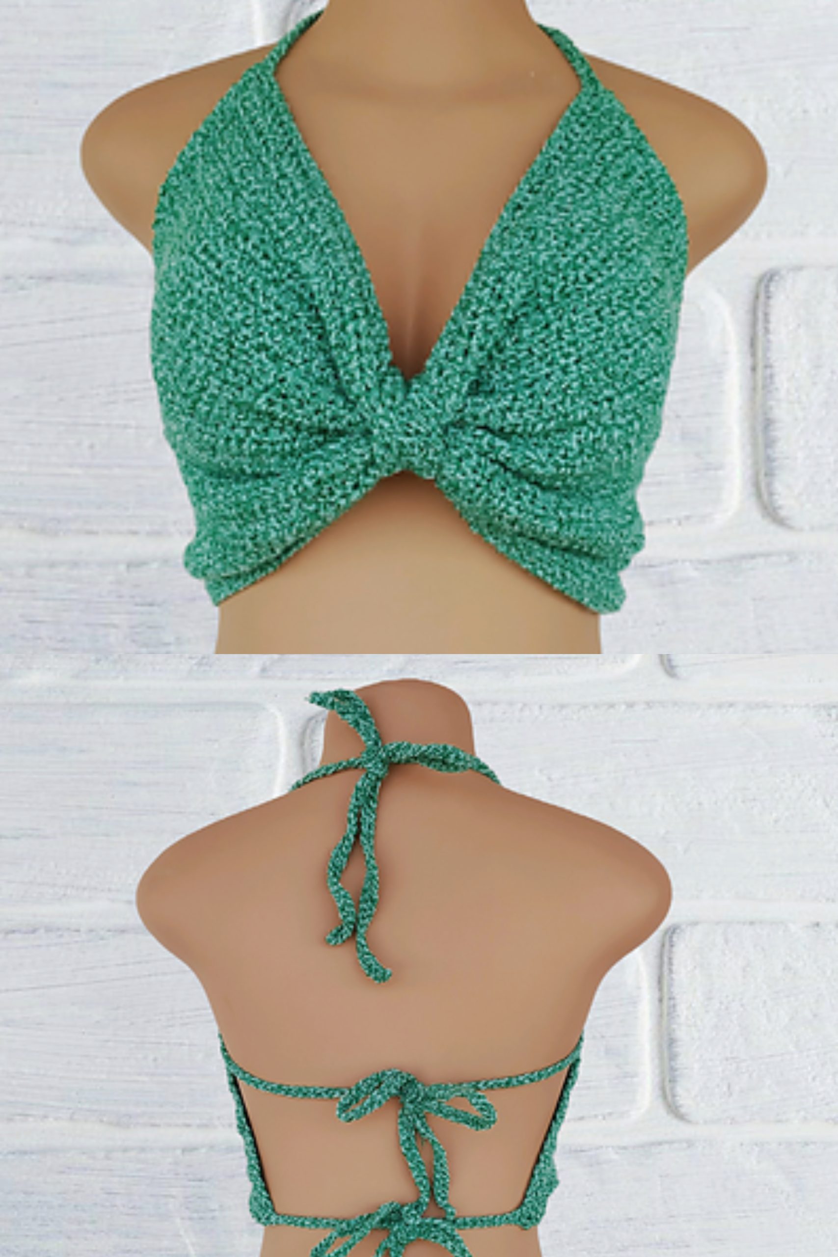 Bow Crop Top made with yarn