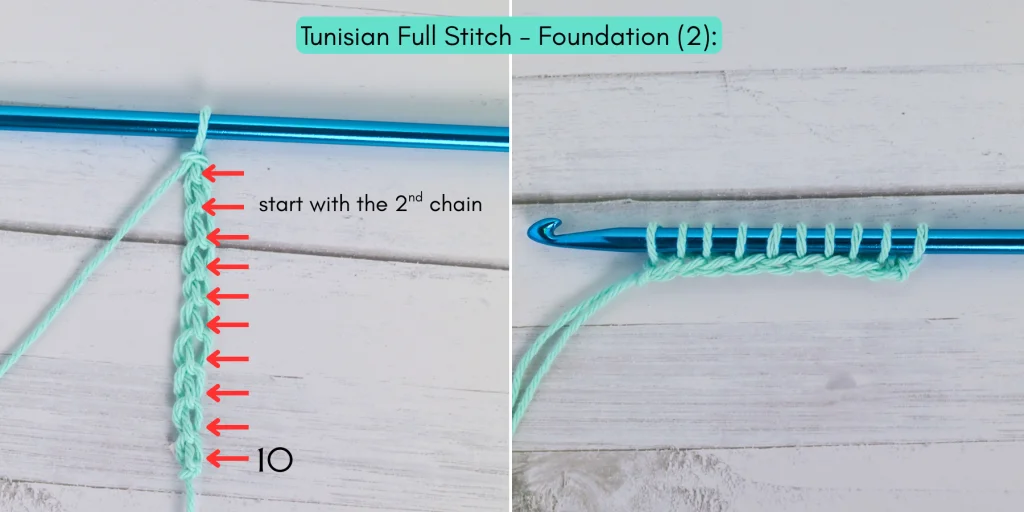 Tunisian Full Stitch photo tutorial 2