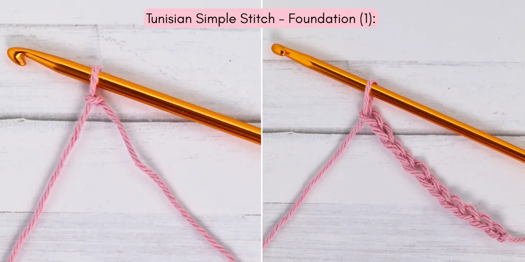 Tunisian Simple Stitch photo tutorial 1