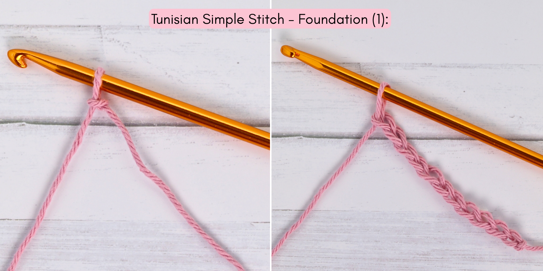 Tunisian Simple Stitch photo tutorial 1