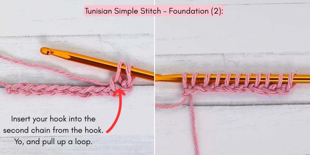 Tunisian Simple Stitch photo tutorial 2