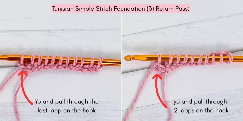Tunisian Simple Stitch photo tutorial 3