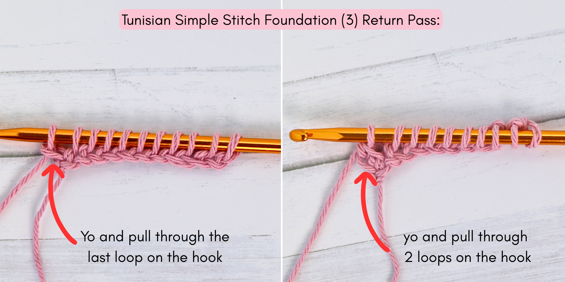 Tunisian Simple Stitch photo tutorial 3