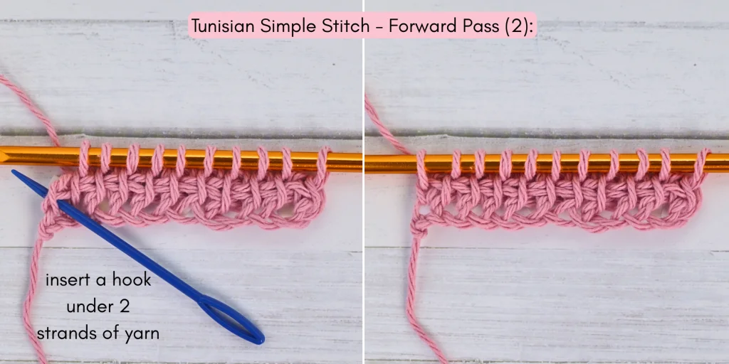 Tunisian Simple Stitch photo tutorial 5