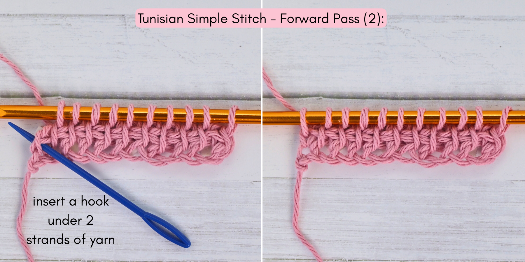 Tunisian Simple Stitch photo tutorial 5