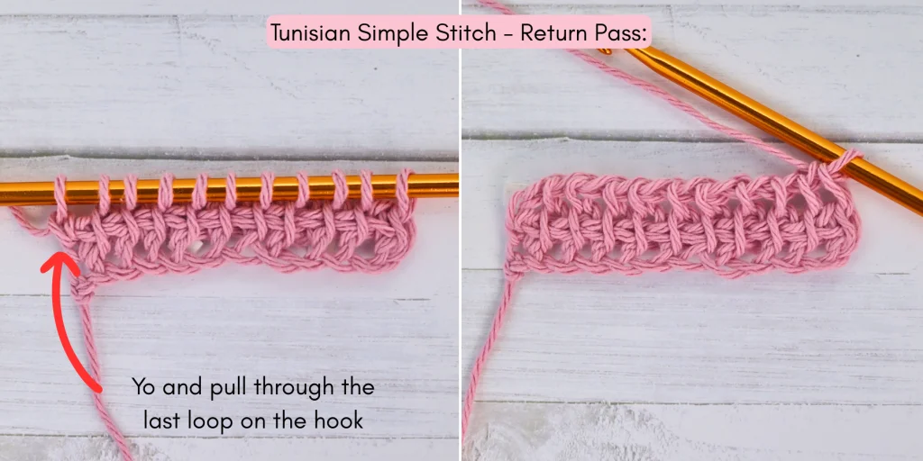 Tunisian Simple Stitch photo tutorial 6