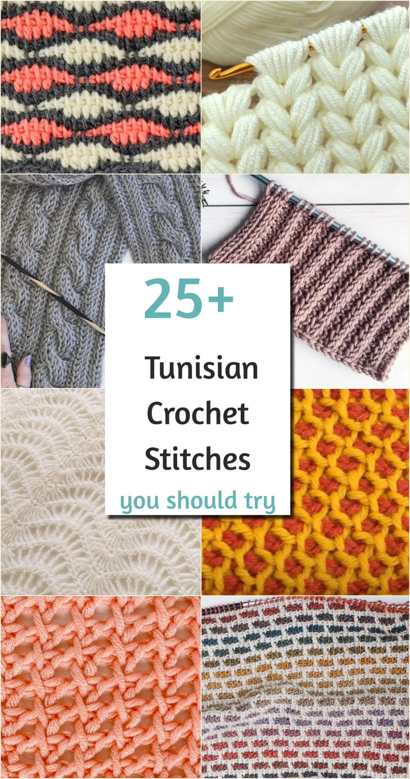 25 Tunisian crochet stitches to try