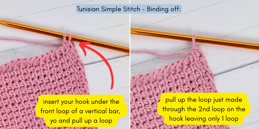 Tunisian Extended Simple Stitch (EXTSS) photo tutorial 7