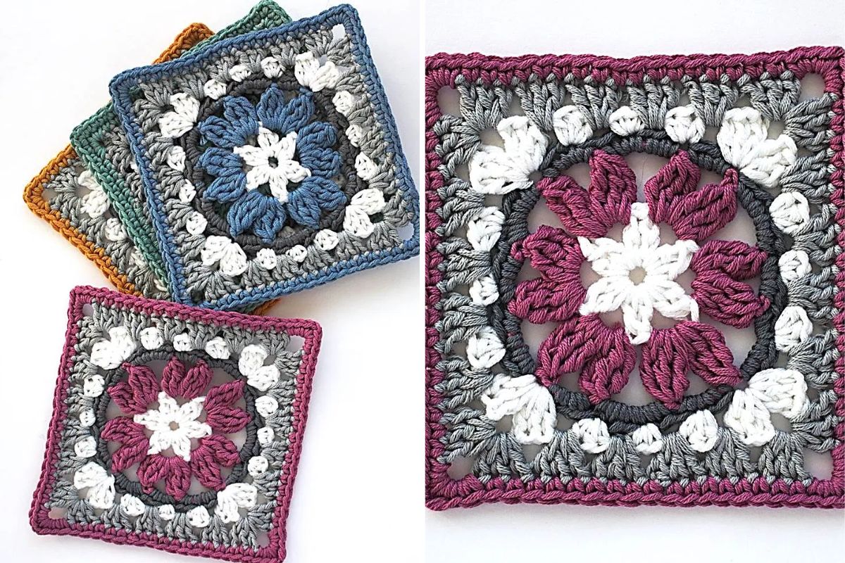 elegant crochet granny squares