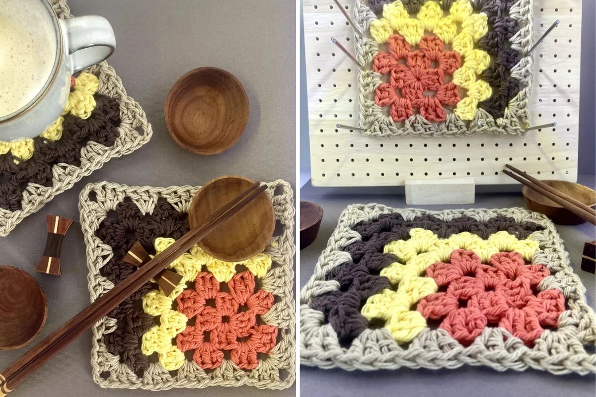 a crochet mitered granny square