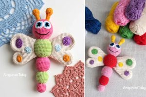 Amigurumi Butterfly Baby Rattle