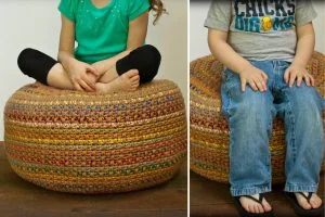 Stash Busting Monster Pouf